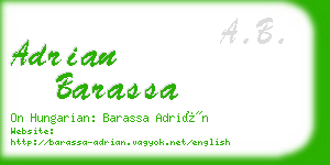 adrian barassa business card